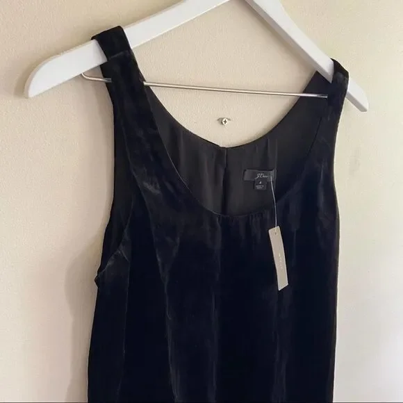 J. Crew Velvet Black Sleeveless Tank Size 4 - Picture 5 of 8